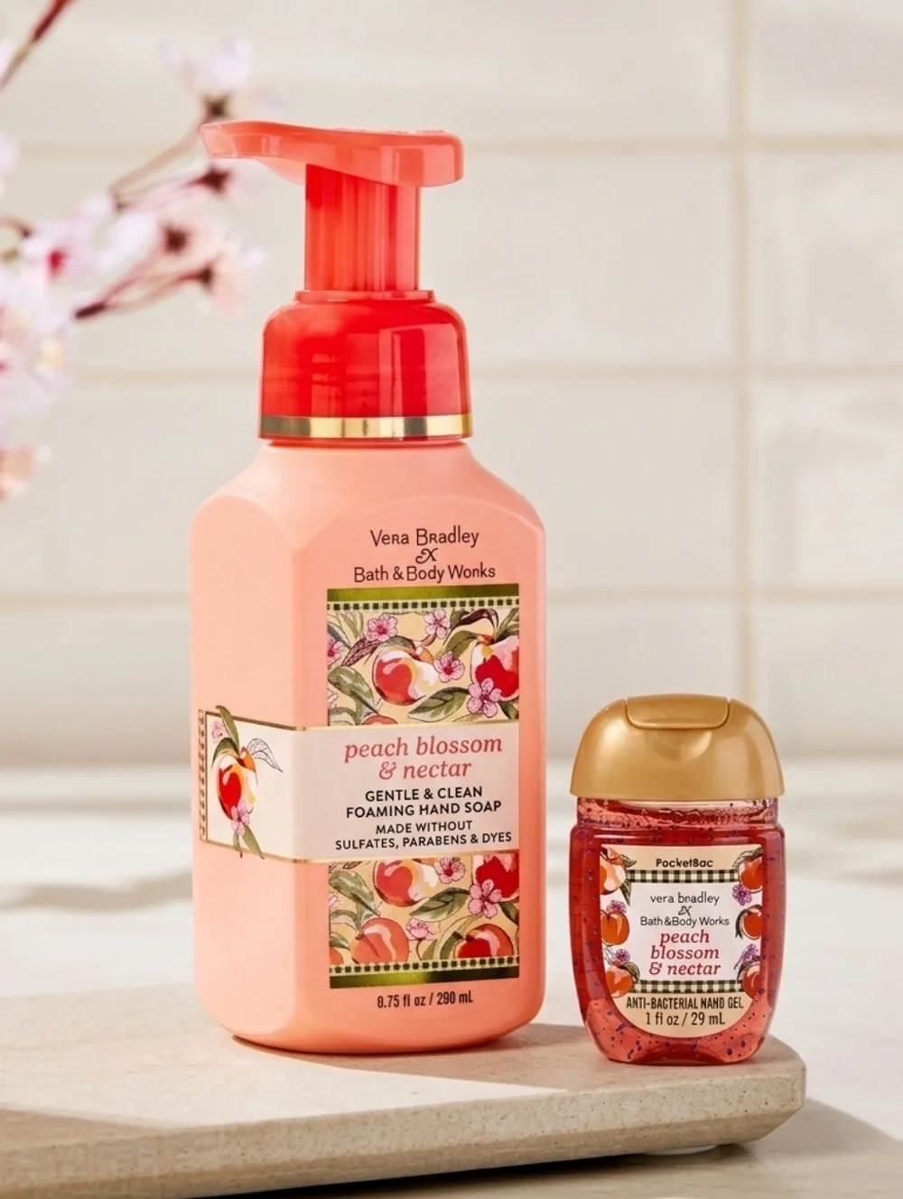 Vera Bradley Peach Blossom & Nectar Foaming Hand Soap Bath & Body Works Collab